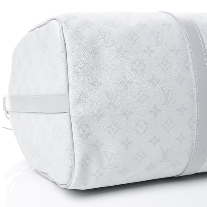 Louis Vuitton Monogram Logo Keepall Bandouliere 50 White 8 of 19