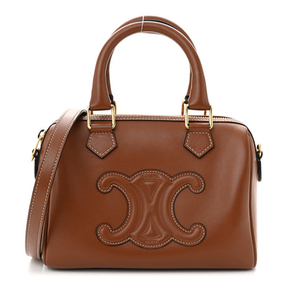 Celine Smooth Calfskin Triomphe Small Boston Bag Tan 1 of 12