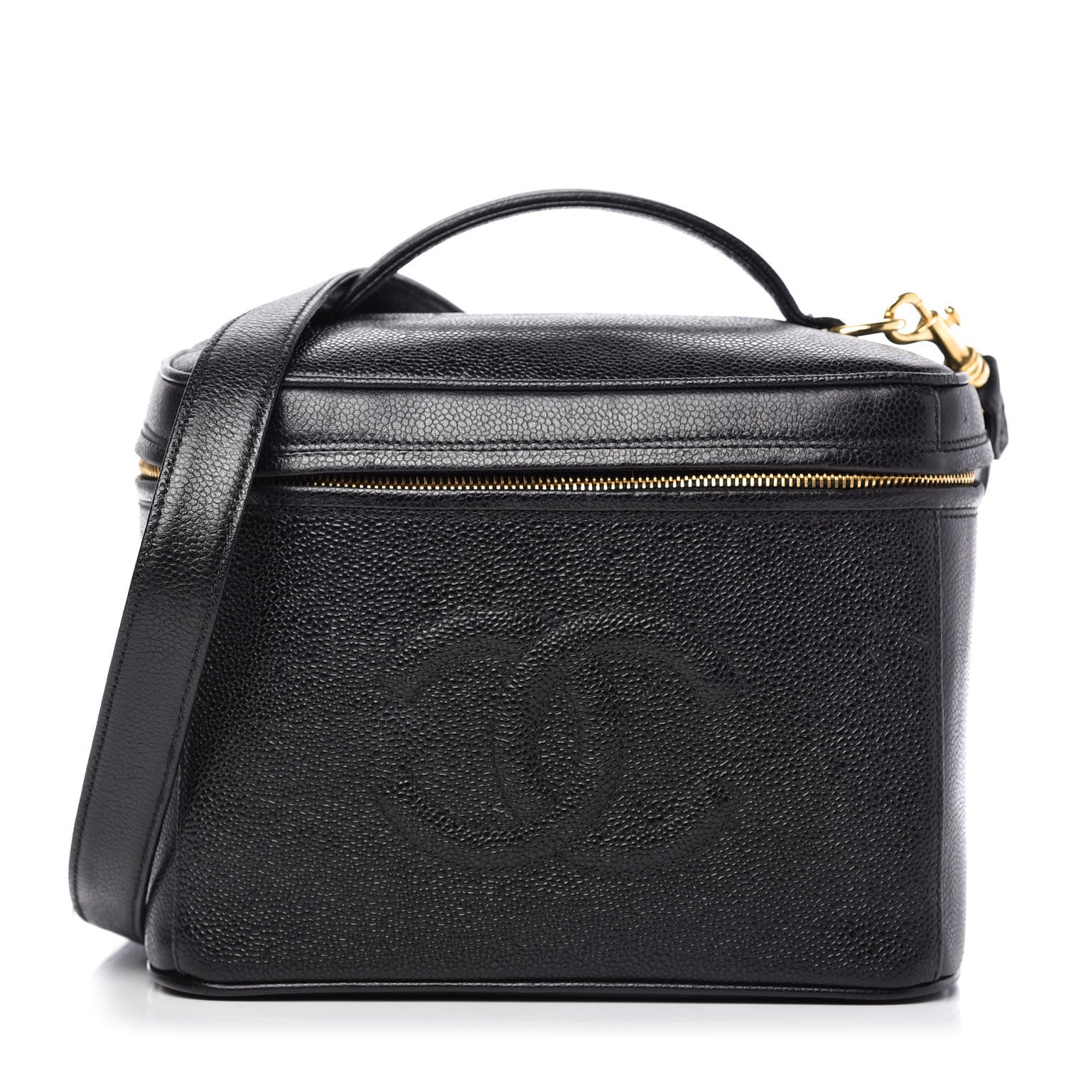 Chanel Caviar CC Vanity Train Case Black 1 of 10