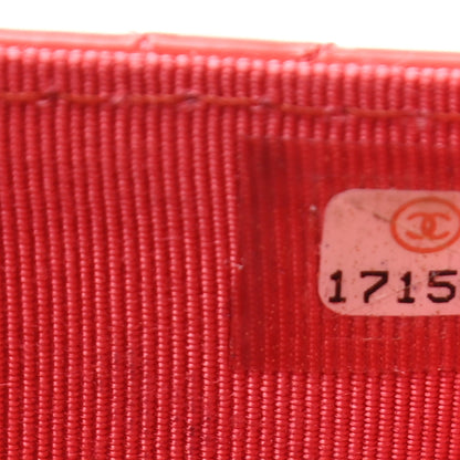Chanel Patent Quilted Card Holder Wallet Coral 8 of 10