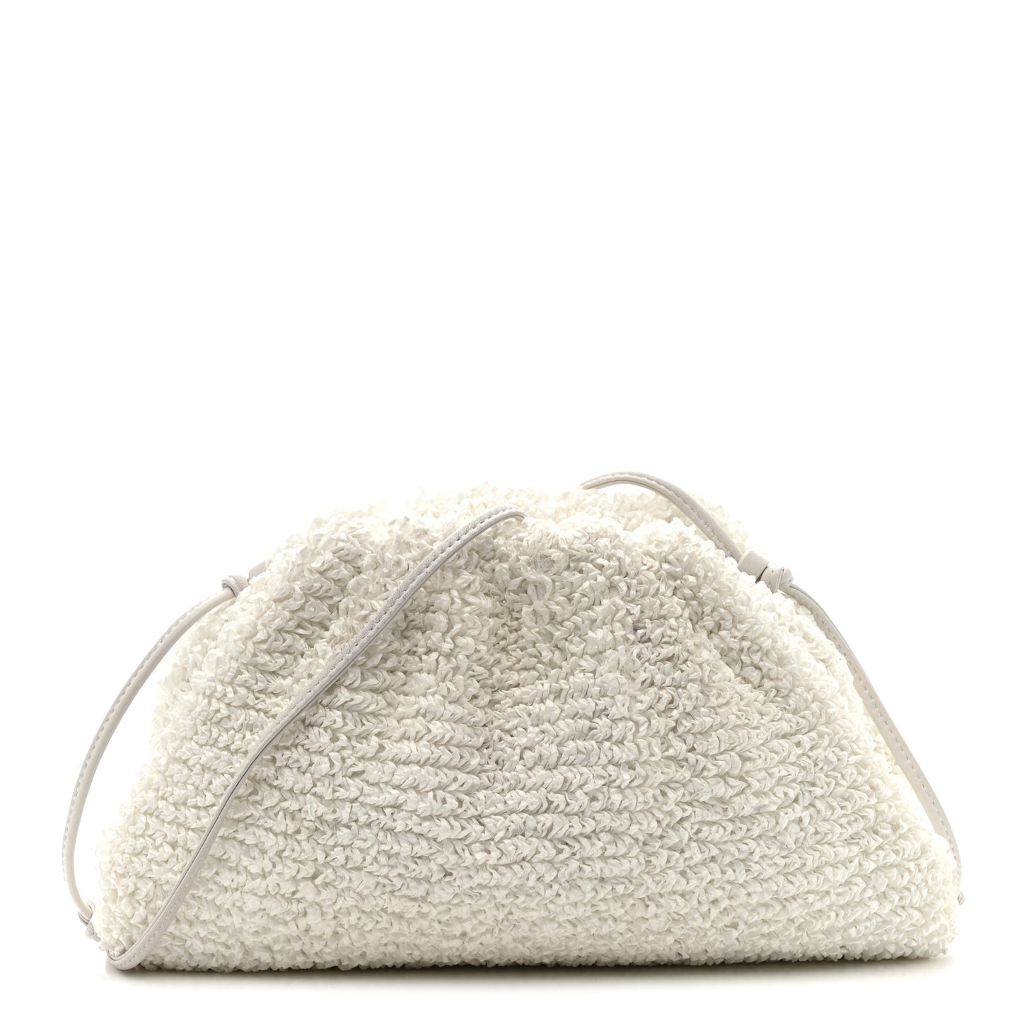Boucle Curly Raffia The Mini Pouch White Chalk