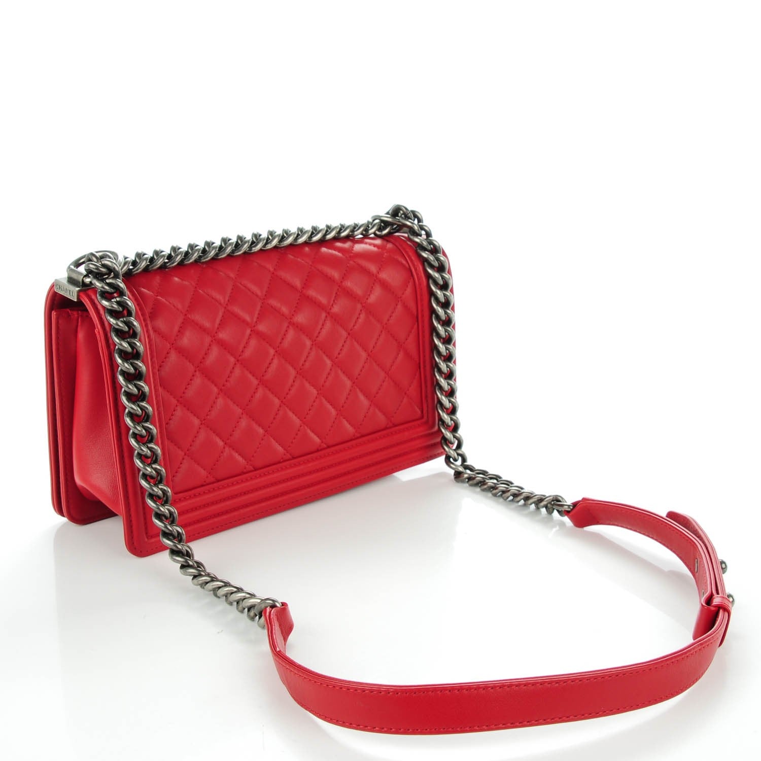 Chanel Calfskin Quilted Medium Boy Flap Red 3 of 8