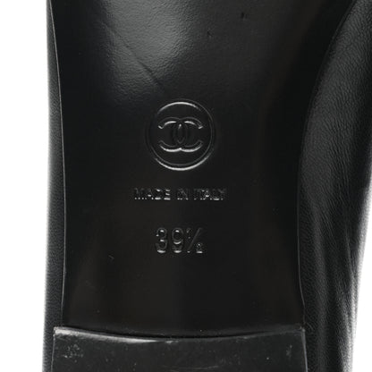 Chanel Lambskin Patent Cap Toe Ballerina Flats 39.5 Black 6 of 8