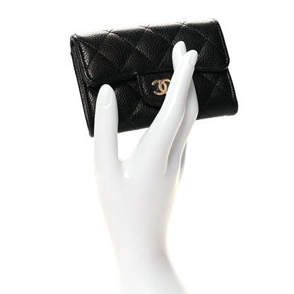 Chanel Caviar Quilted Flap Card Holder Wallet Black 2 of 9