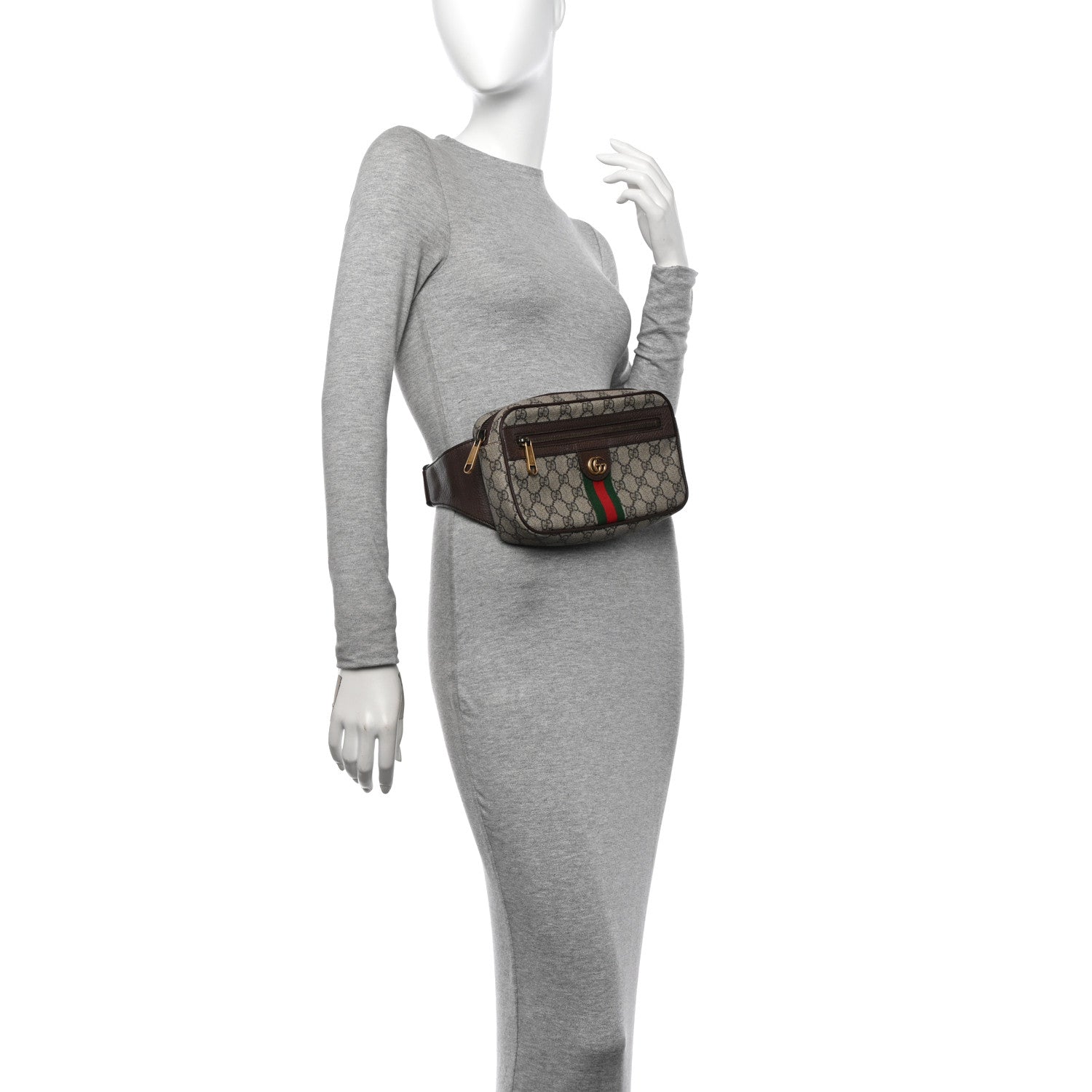 Gucci Soft GG Supreme Monogram Medium Ophidia Belt Bag Dark Brown 2 of 11