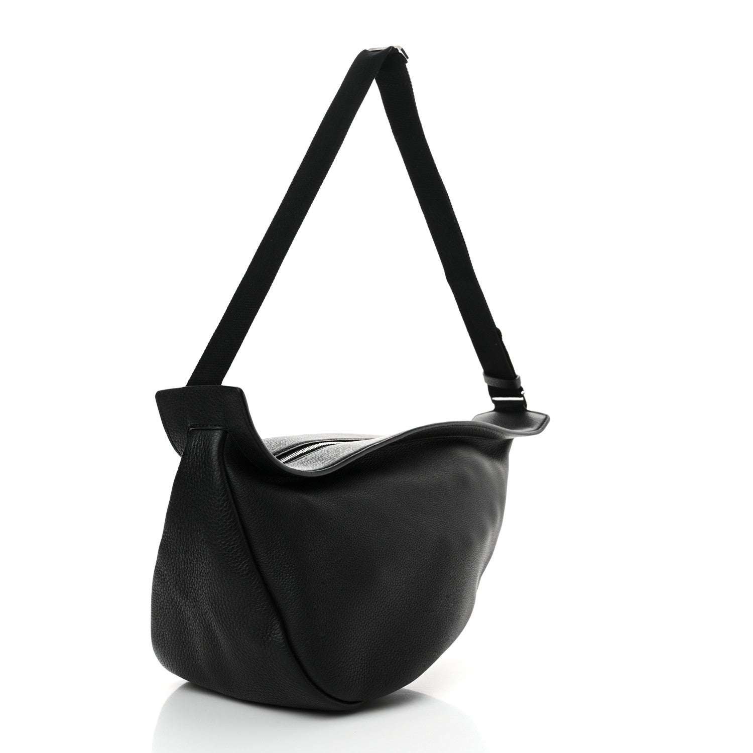 The Row Grained Calfskin Large Slouchy Banana Bag Black 3 of 11