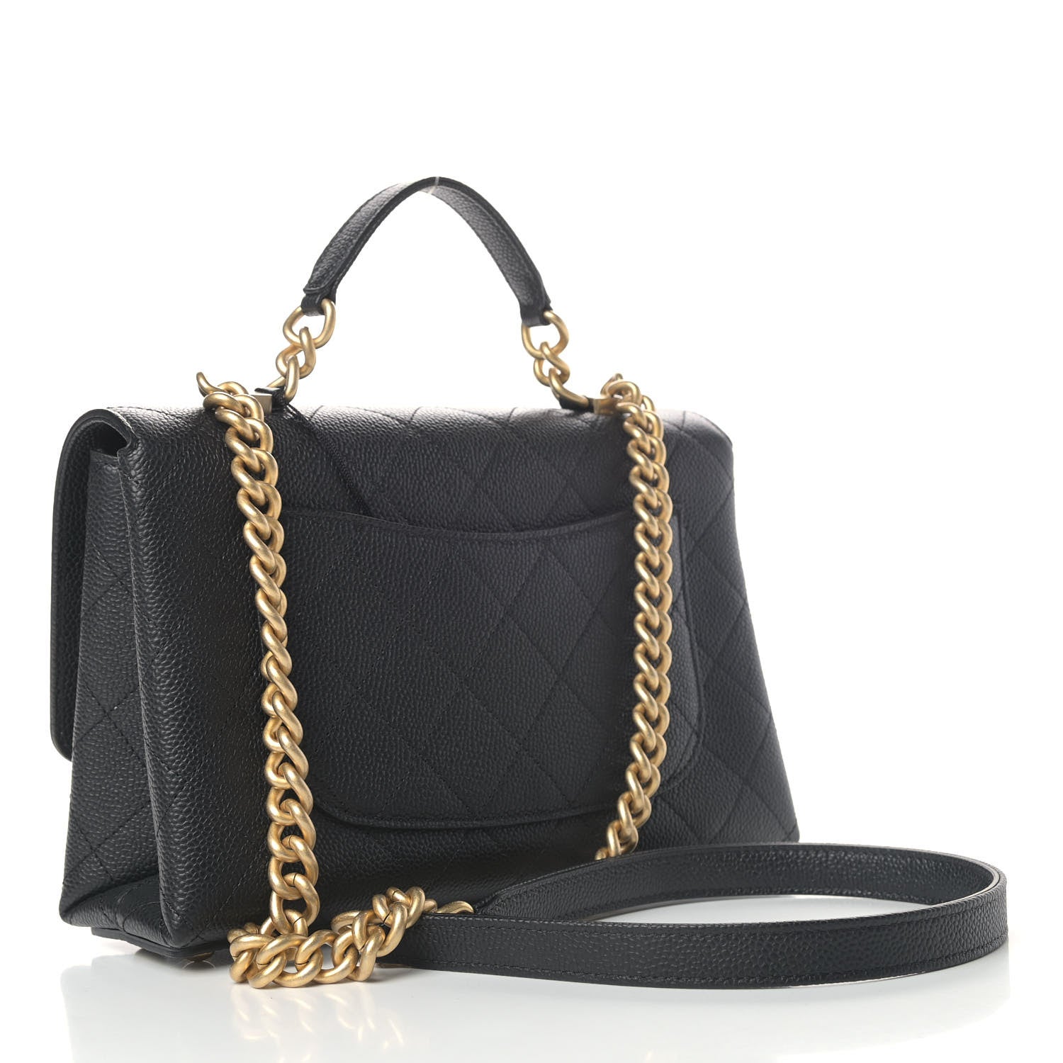 Chanel Grained Calfskin Small Stitched Flap Black 2 of 5