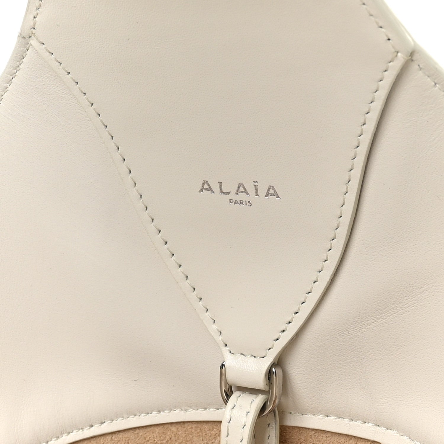 Alaia Lux Calfskin Medium Babel Bag Ivory 7 of 11