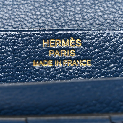 Hermes Ostrich Bearn Wallet Bleu Indigo 6 of 9