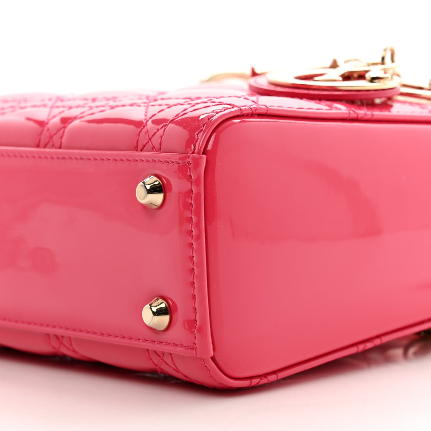 Patent Cannage Mini Lady Dior Pink