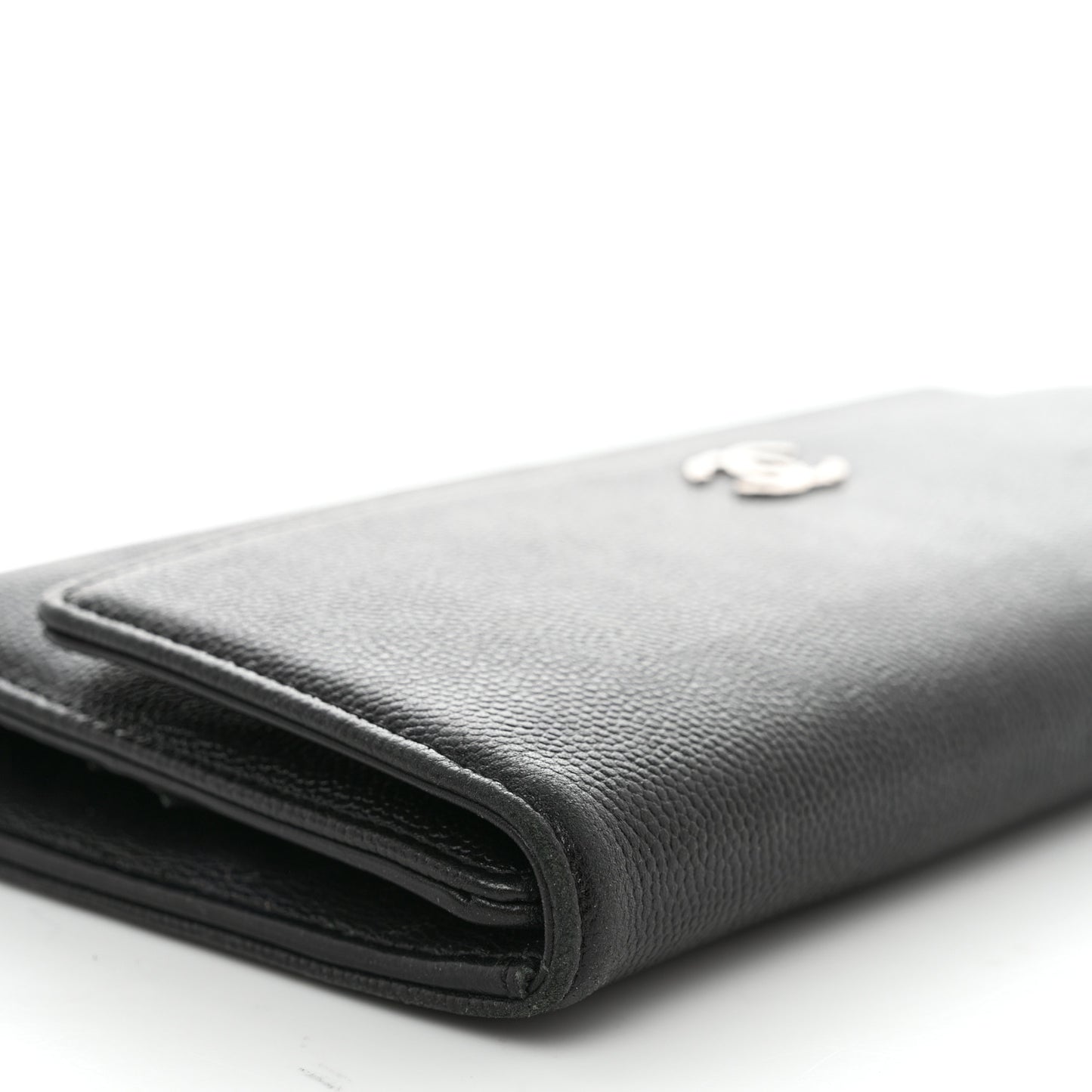 Caviar Sevruga Long Flap Wallet Black