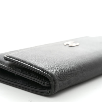 Chanel Caviar Sevruga Long Flap Wallet Black 9 of 11