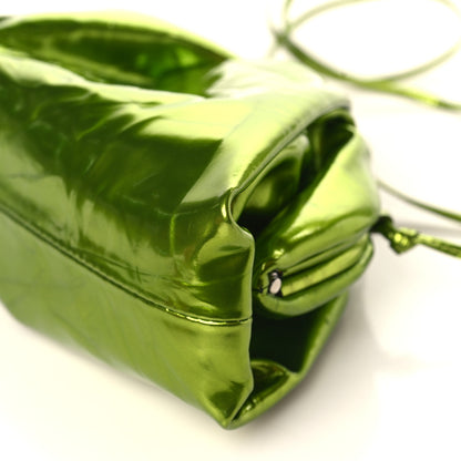 Bottega Veneta Metallic Crushed Calfskin The Mini Pouch Chlorophyll 9 of 9