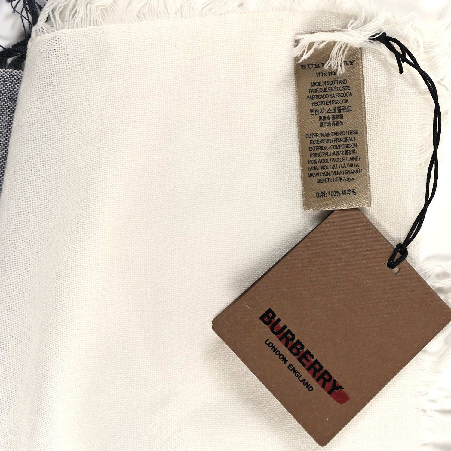 Burberry Wool House Check Scarf Ivory 3 of 3