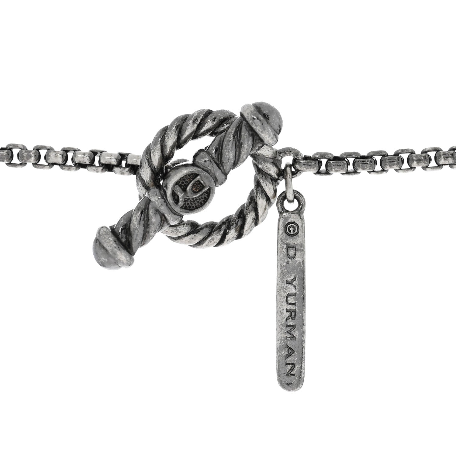 David Yurman Darkened Sterling Silver Black Onyx Hematite Quatrefoil Bead Chain Necklace 4 of 4