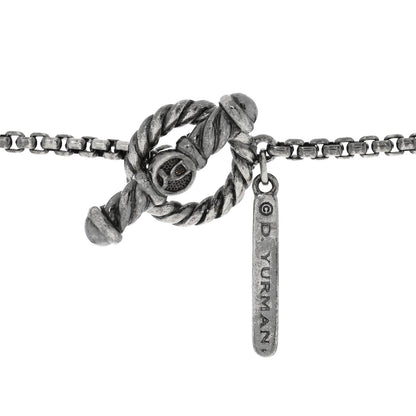 David Yurman Darkened Sterling Silver Black Onyx Hematite Quatrefoil Bead Chain Necklace 4 of 4