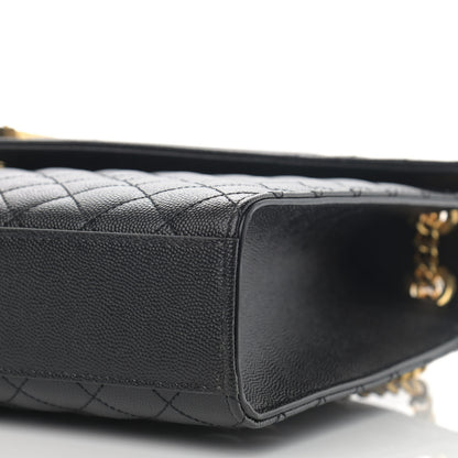 Saint Laurent Grain De Poudre Textured Mixed Matelasse Large Triquilt Monogram Satchel Black 11 of 11