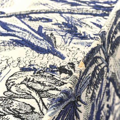 Christian Dior Canvas Embroidered Large Palm Tree Toile De Jouy Book Tote Blue 10 of 10