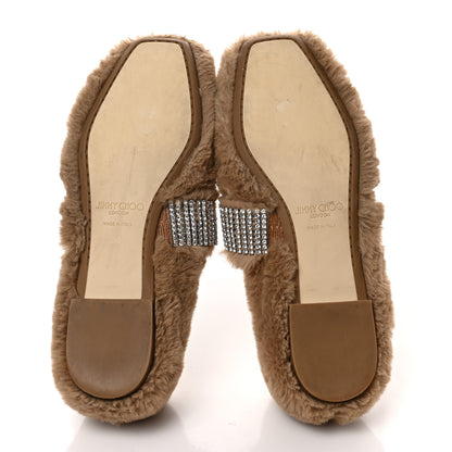 Jimmy Choo Faux Fur Crystal Krista Flats 36 Teddy 5 of 7