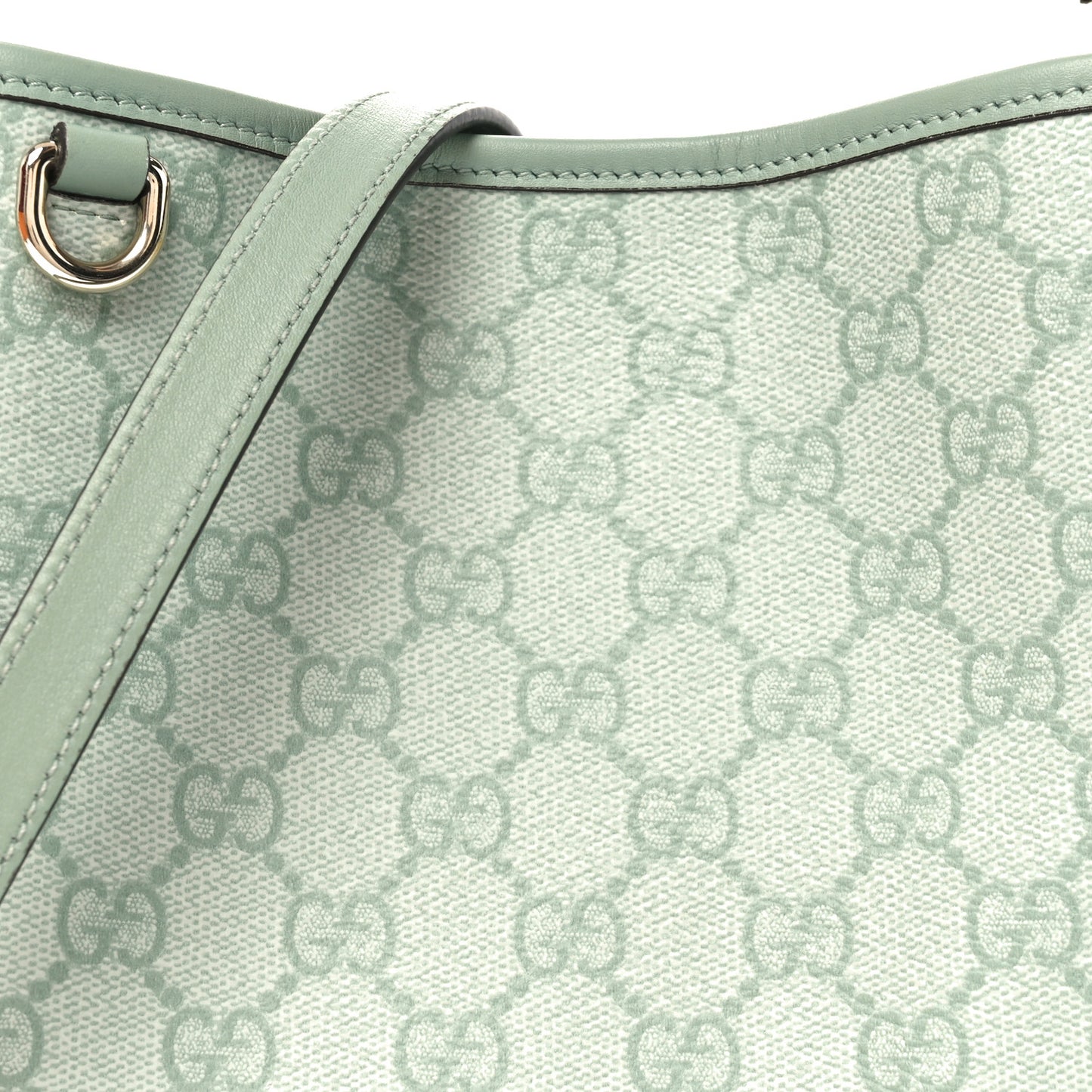 GG Supreme Monogram Emblem Small Shoulder Bag Sage Green