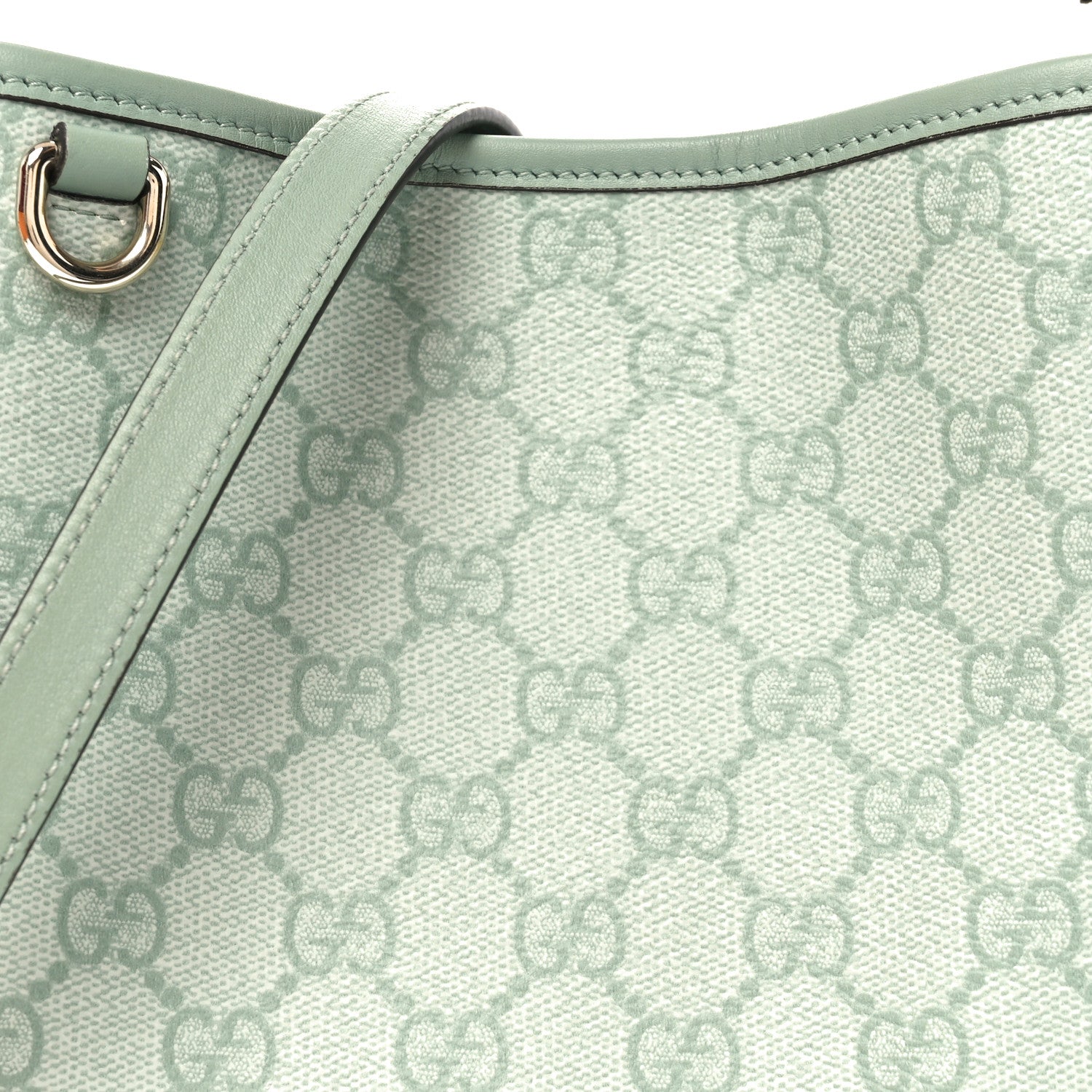 Gucci GG Supreme Monogram Emblem Small Shoulder Bag Sage Green 7 of 10