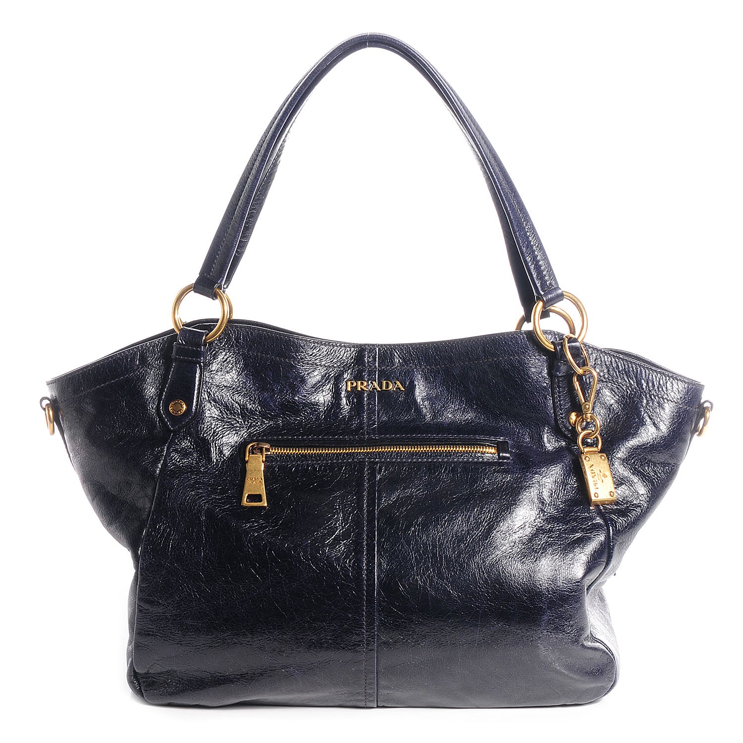 Prada Vitello Shine Tote Zaffiro 1 of 9