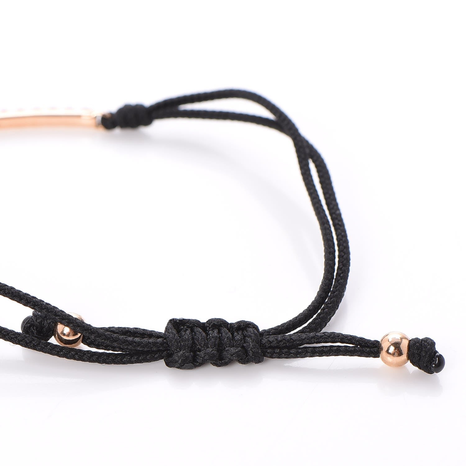 Tiffany 18K Rose Gold Pink Sapphire Metro Bar Cord Bracelet 4 of 6
