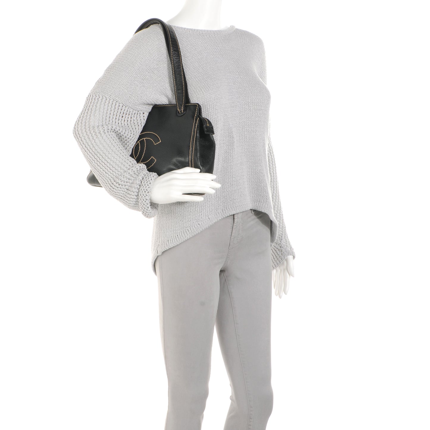 Caviar CC Shoulder Bag Black