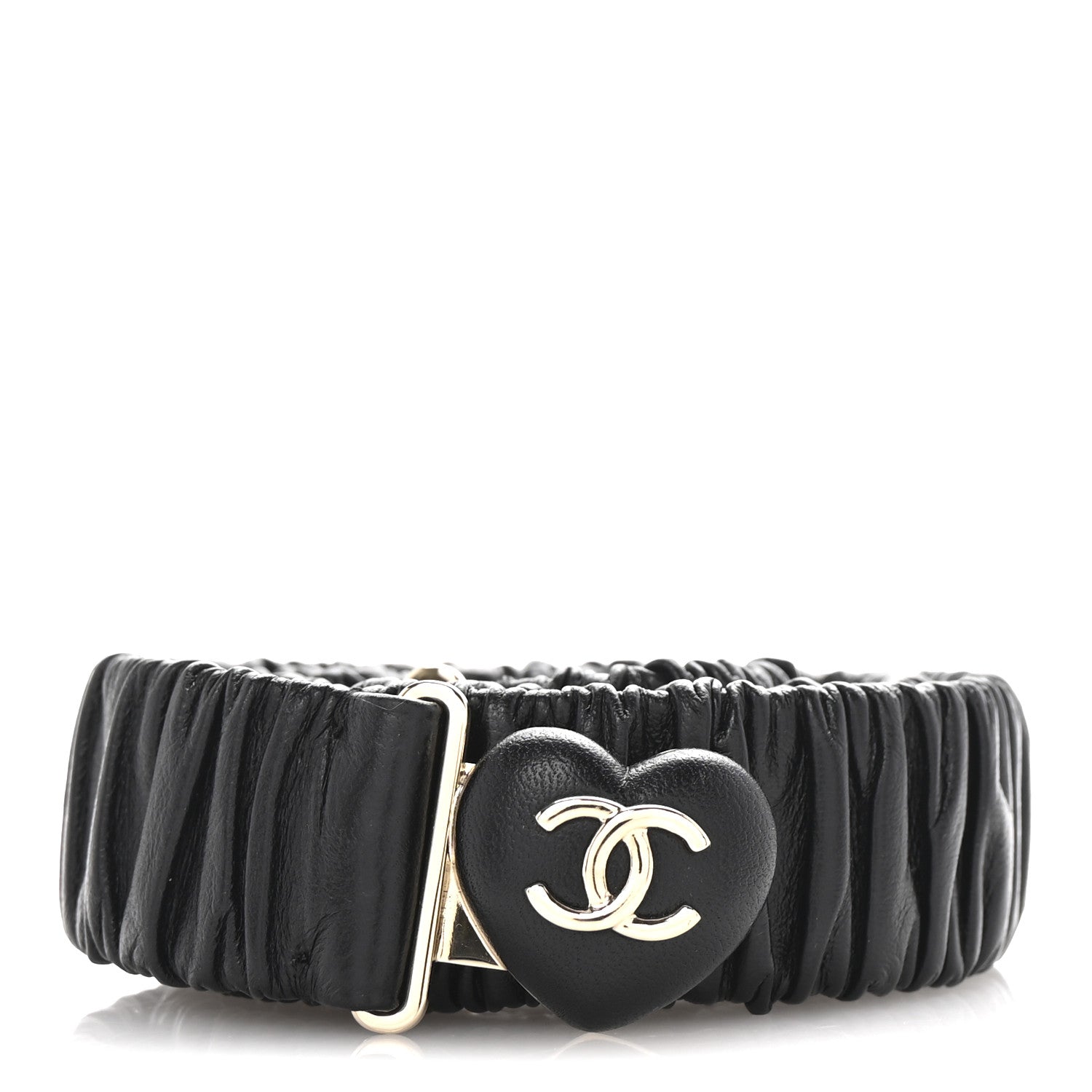Chanel Lambskin Heart Belt 85 34 Black 1 of 5