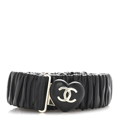 Chanel Lambskin Heart Belt 85 34 Black 1 of 5