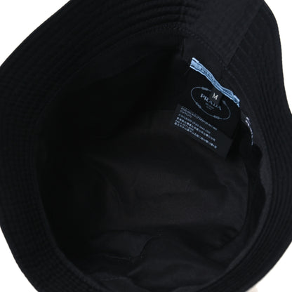 Prada Re-Nylon Metal Triangle Logo Womens Bucket Hat M Black 7 of 8