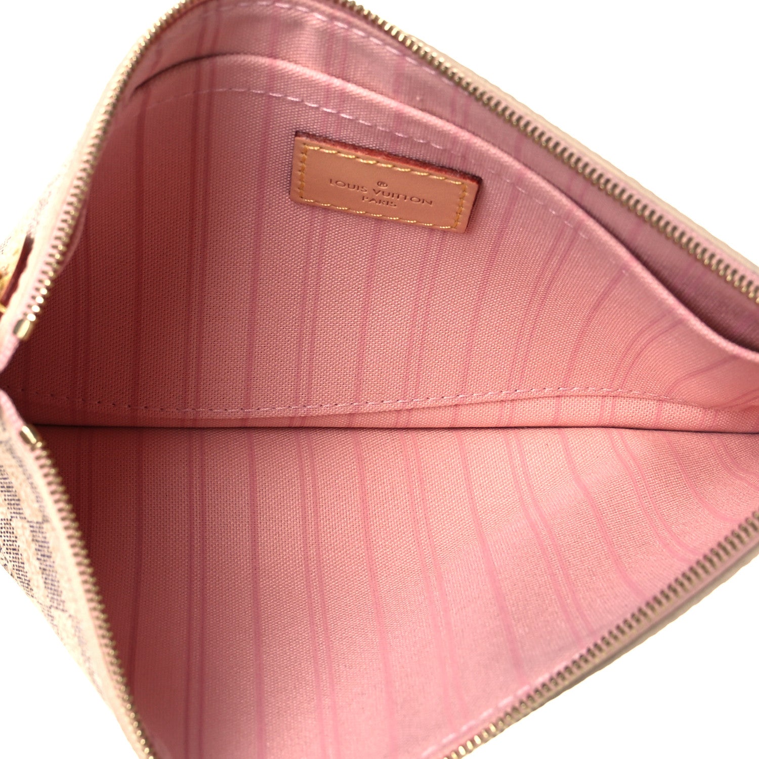 Louis Vuitton Damier Azur Neverfull MM GM Pochette Rose Ballerine 4 of 7