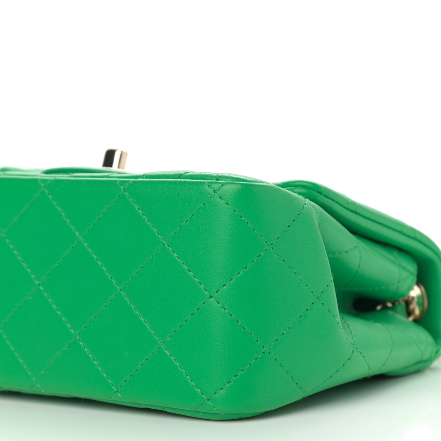 Lambskin Quilted Mini Square Flap Green