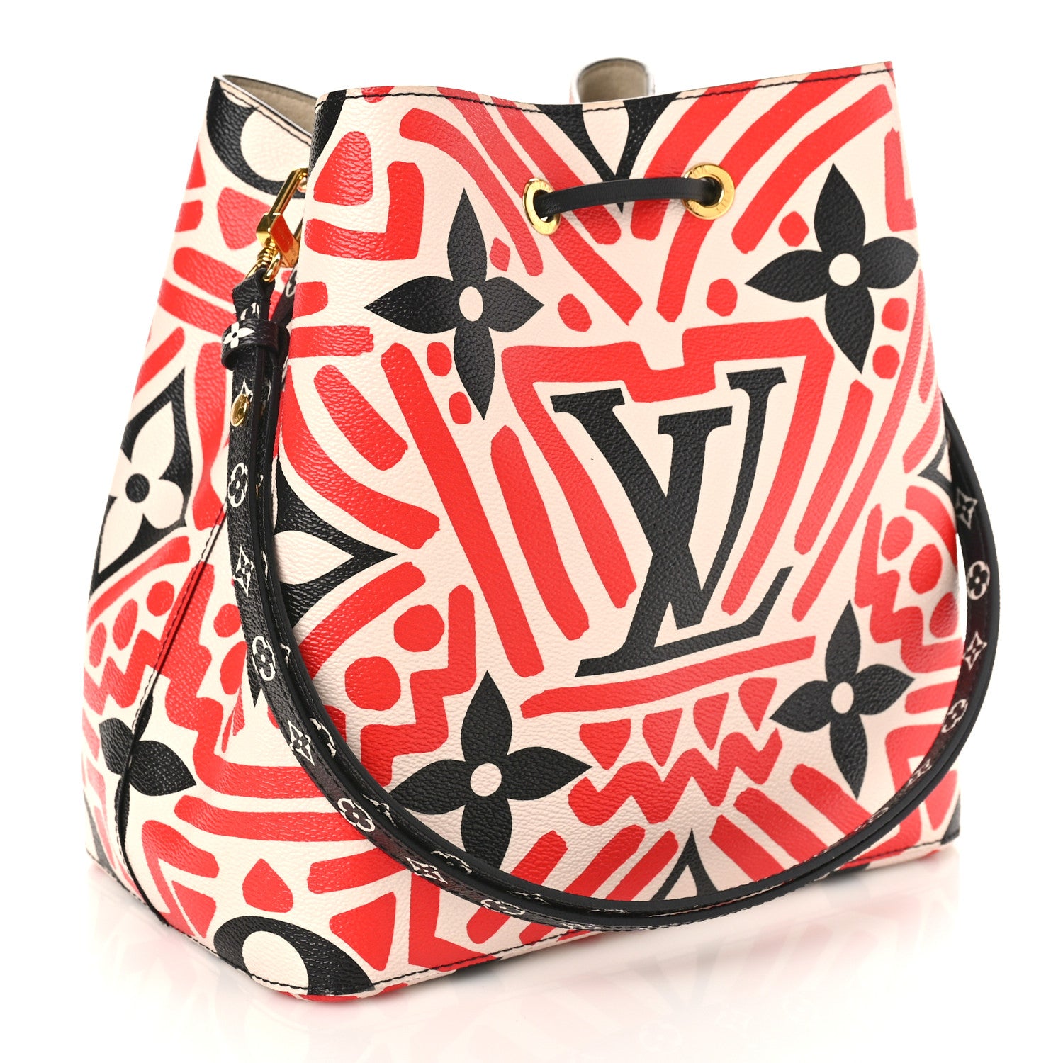 Louis Vuitton Monogram Giant Crafty NeoNoe MM Creme Rouge Black 3 of 7
