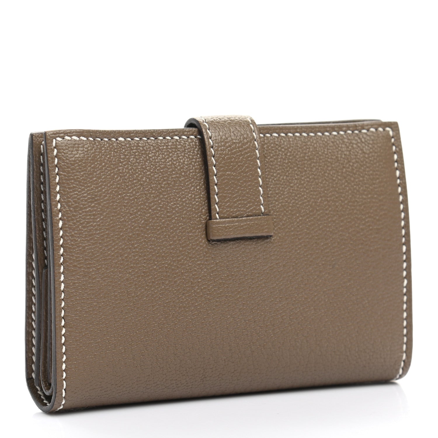 Hermes Chevre Mysore Mini Bearn Wallet Etoupe 2 of 7