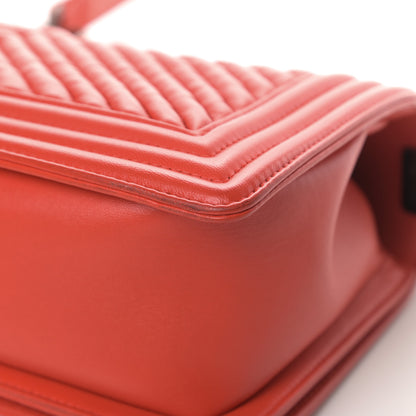 Chanel Wrinkled Lambskin Chevron Quilted Medium Boy Flap Orange 11 of 14