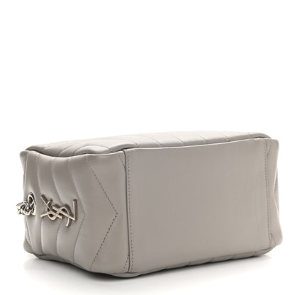 Saint Laurent Calfskin Y Quilted Monogram Small Loulou Bowling Bag Light Gray 3 of 14
