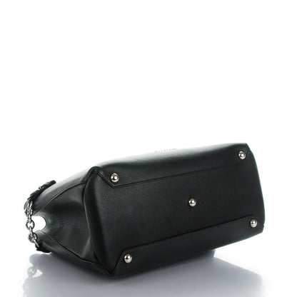 Burberry Smooth Calfskin Medium Chain Banner Tote Black 4 of 8
