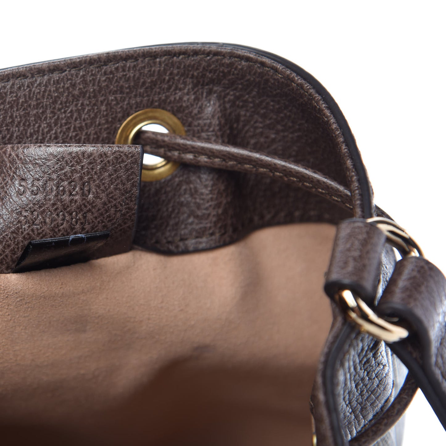 GG Supreme Monogram Web Mini Ophidia Bucket Bag Brown