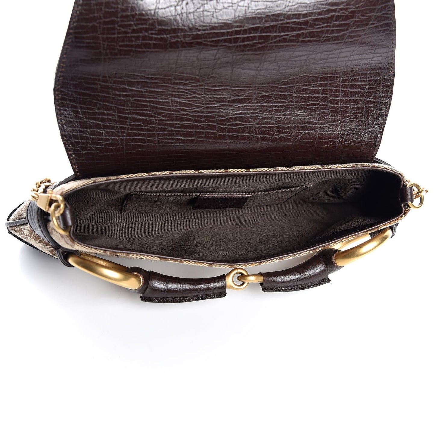 Monogram Horsebit Clutch Dark Brown