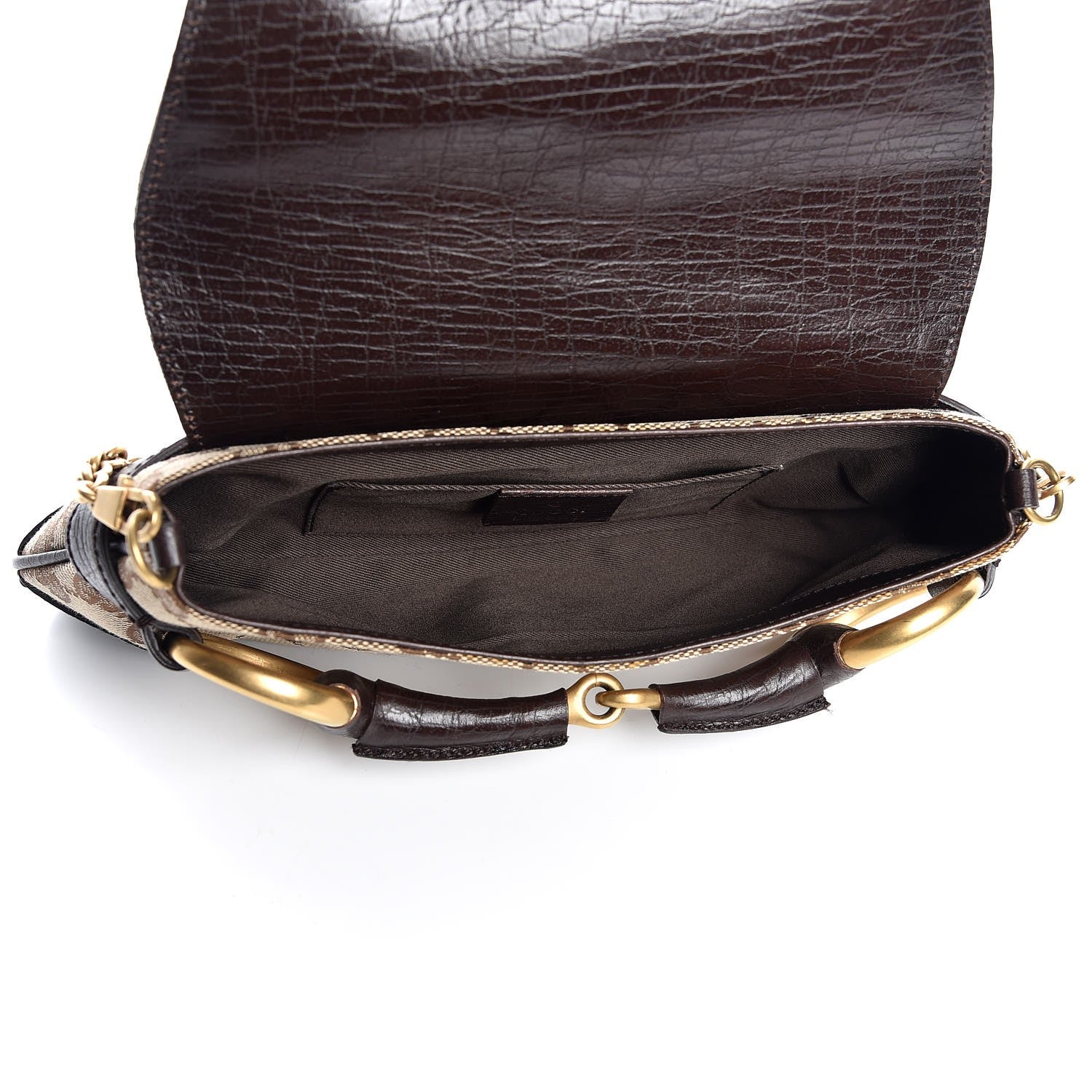 Gucci Monogram Horsebit Clutch Dark Brown 5 of 8