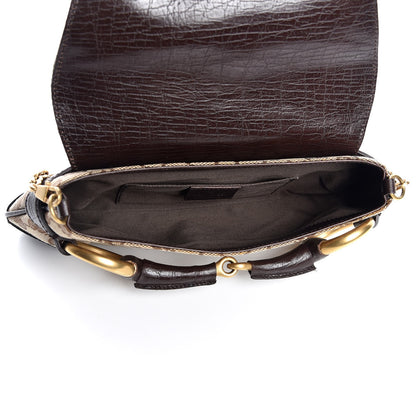 Gucci Monogram Horsebit Clutch Dark Brown 5 of 8