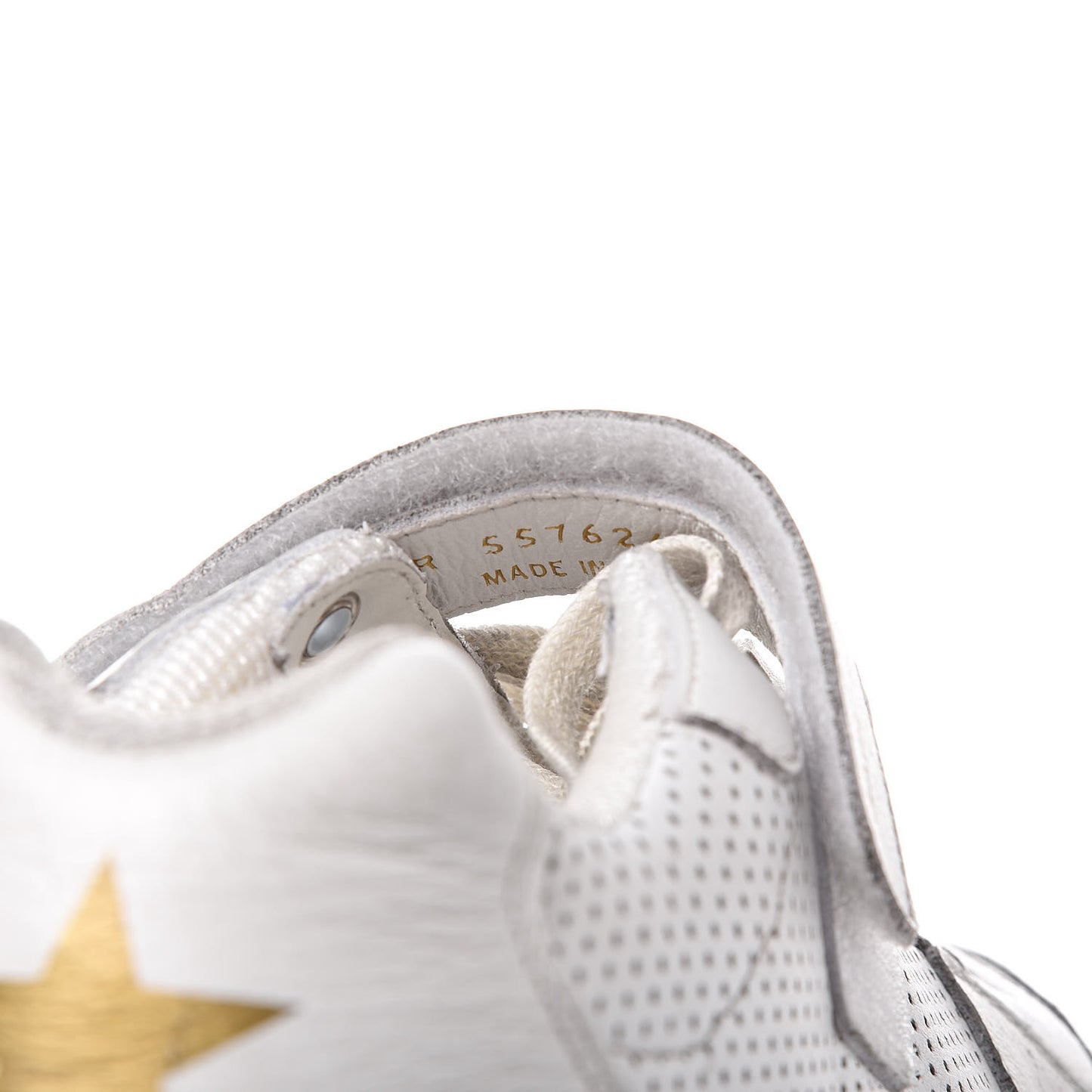 Perforated Calfskin Mens Jeddo Sneakers 43 White