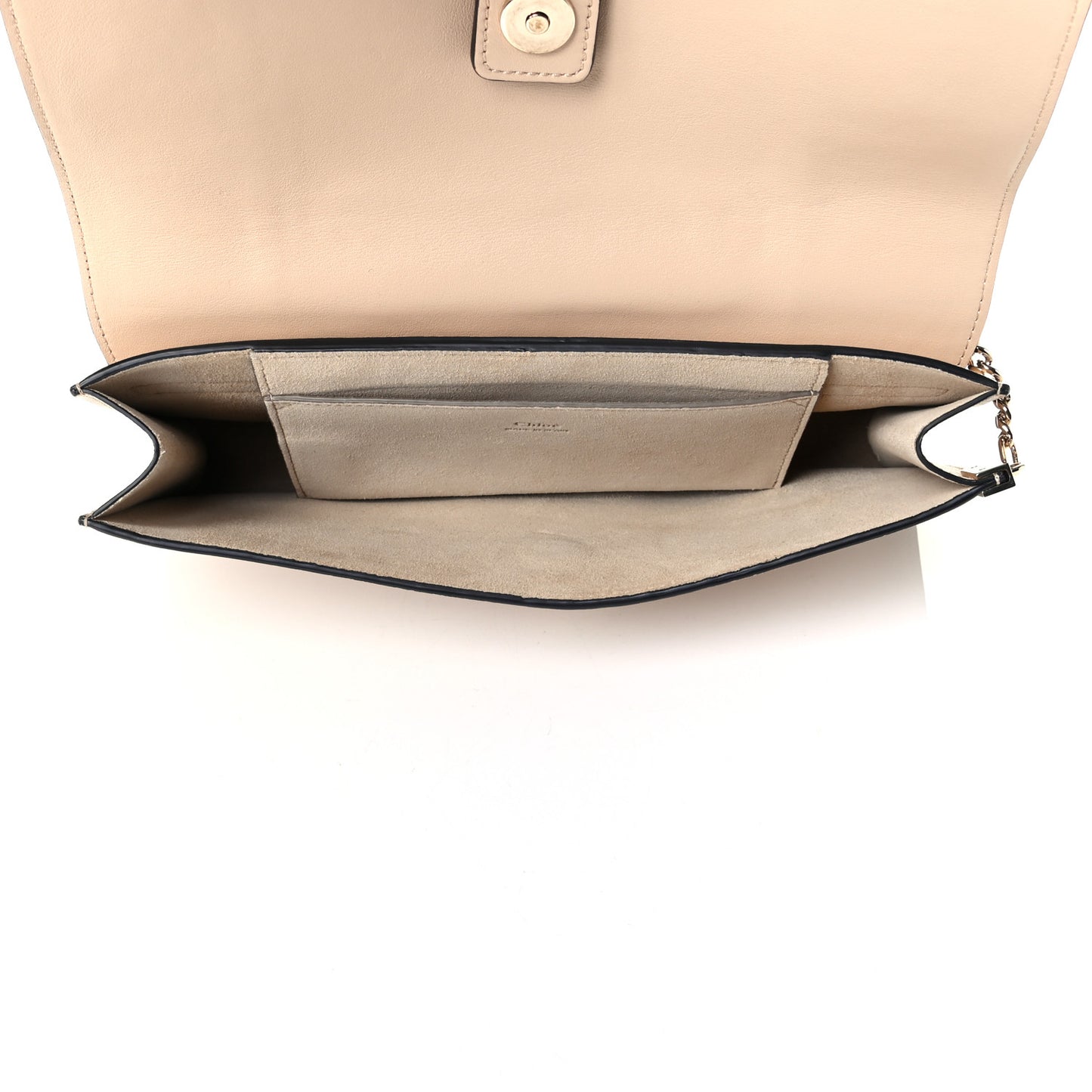 Snakeskin Calfskin Faye Clutch Pearl Beige