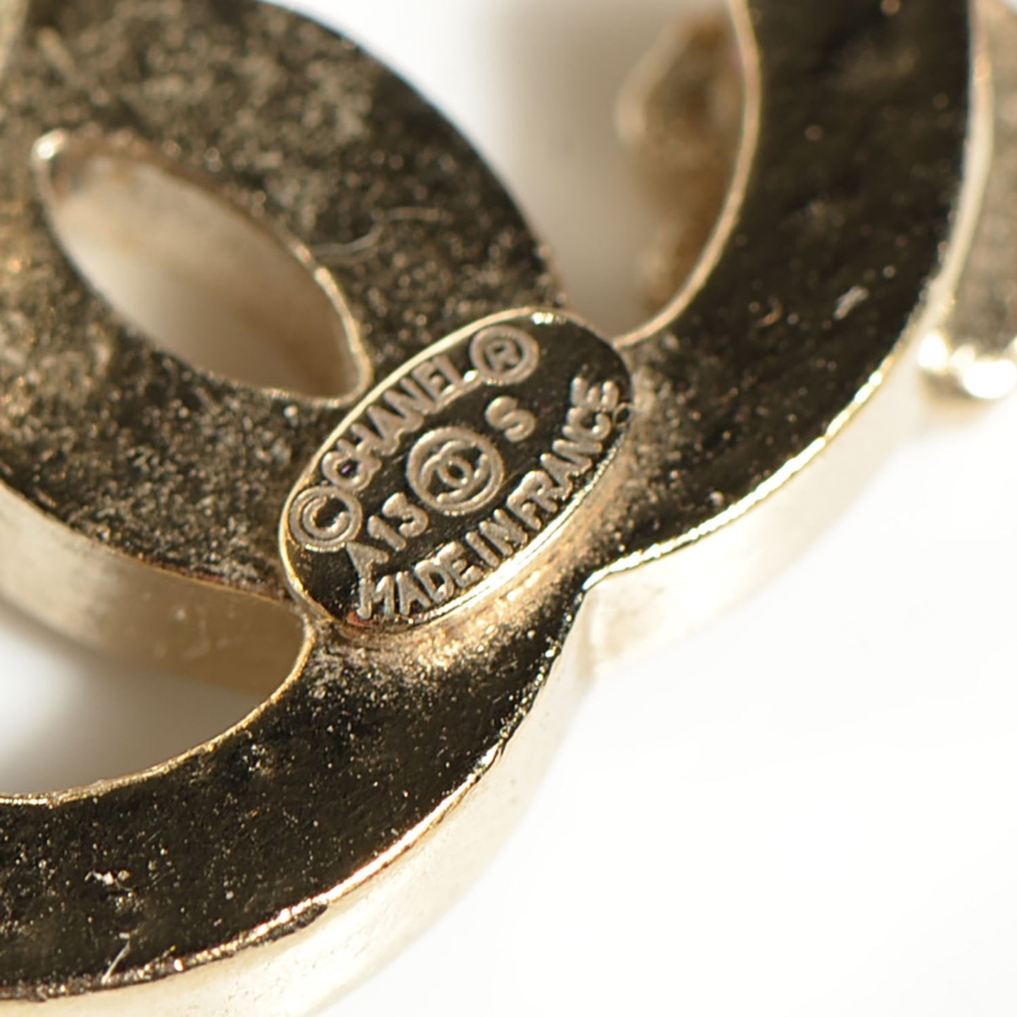 Enamel CC Clover Earrings Black Gold