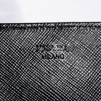 Prada Saffiano Metal Oro Chain Wallet Nero Black 6 of 18