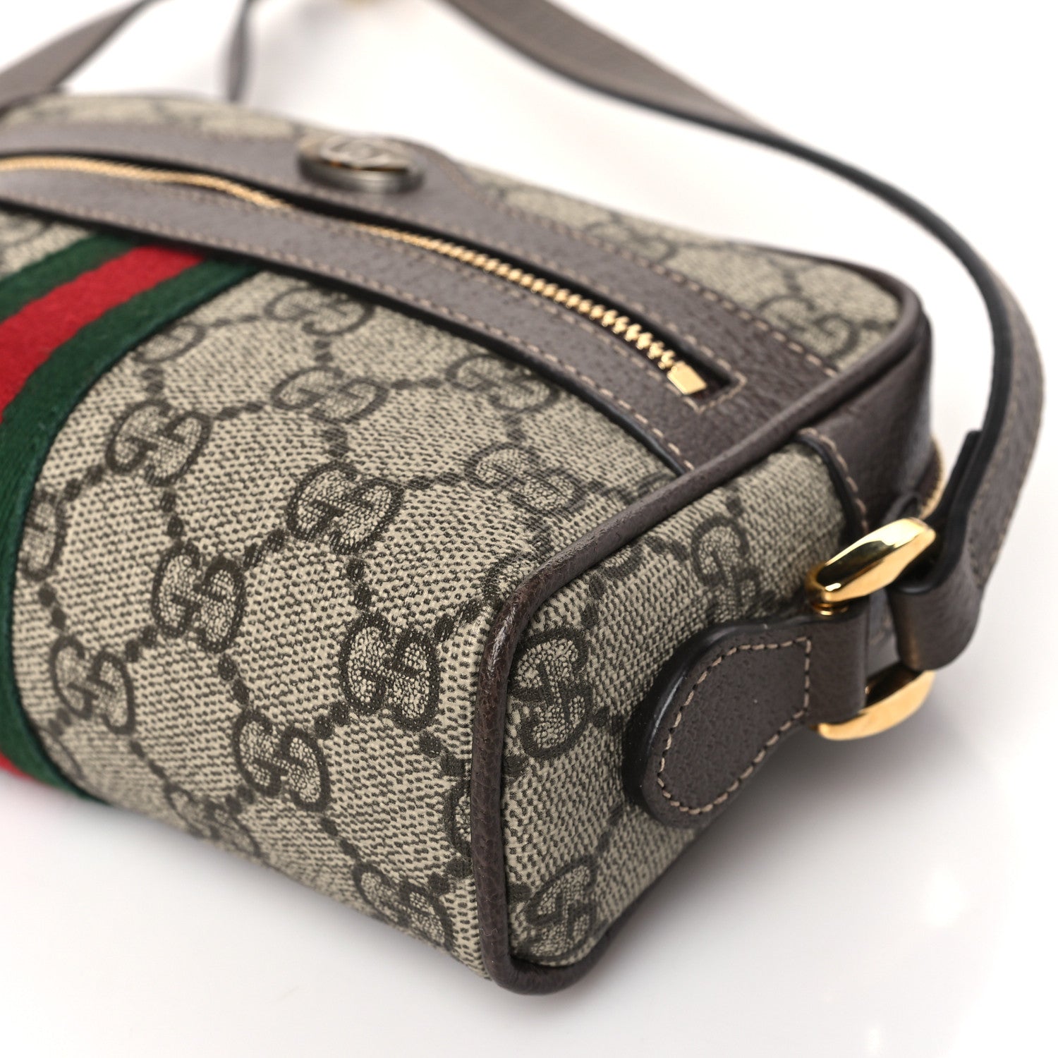Gucci GG Supreme Monogram Web Mini Ophidia Shoulder Bag Brown 9 of 9