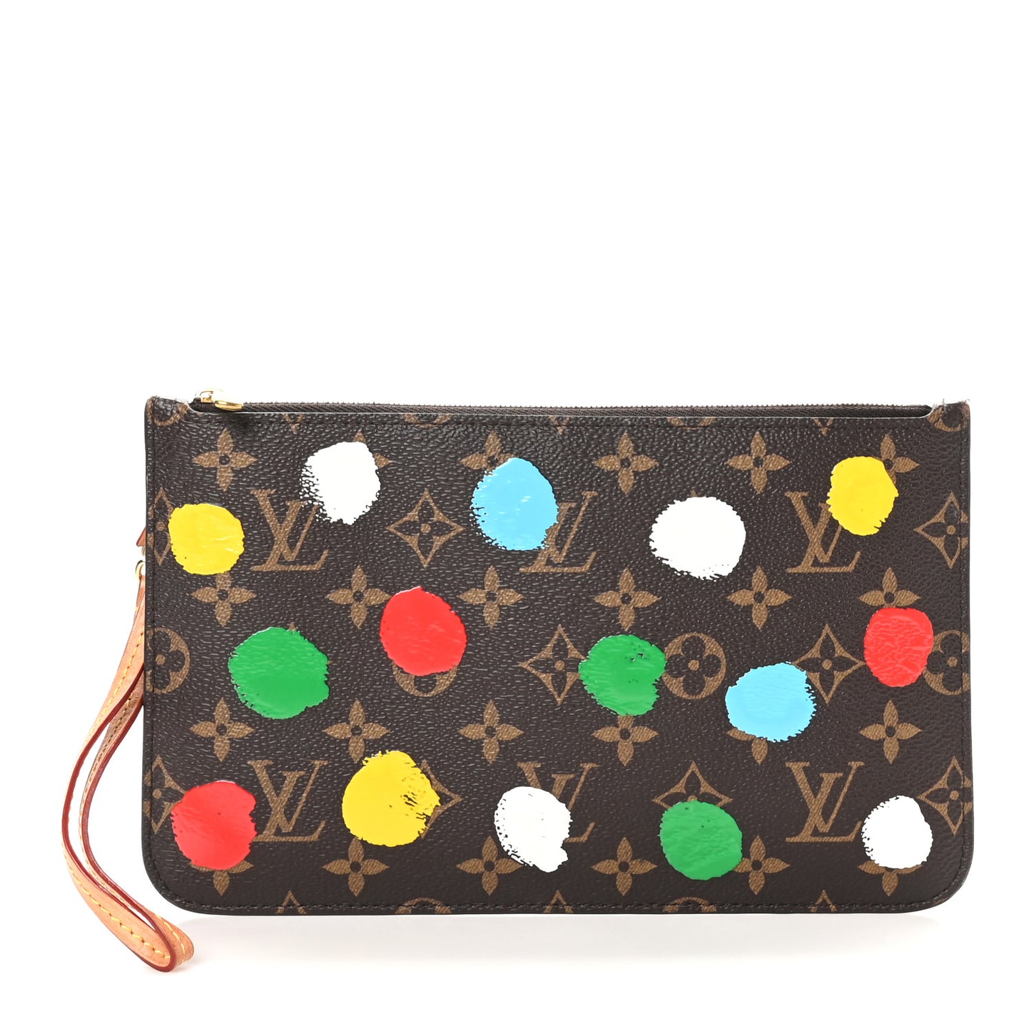 LV X YK Monogram Painted Dots Neverfull MM Pochette