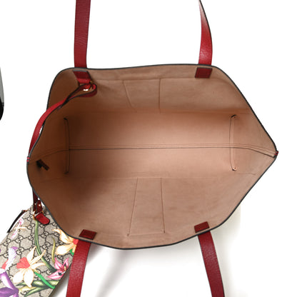 Gucci GG Supreme Monogram Flora Web Large Ophidia Tote Red 5 of 12