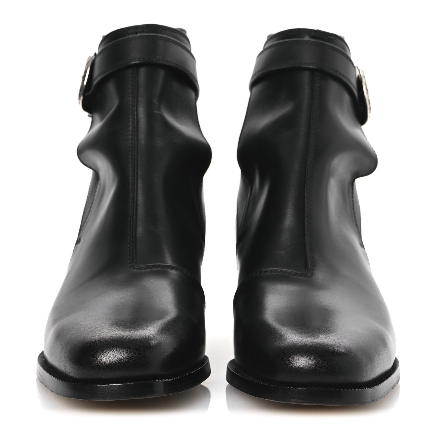 Gucci Calfskin Jakarta Buckle Boots 8 Black 3 of 11